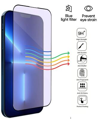 #ad Anti Blue Light Hydrogel Screen Protector For iPhone 15 14 13 12 11 Pro Max Plus $3.79