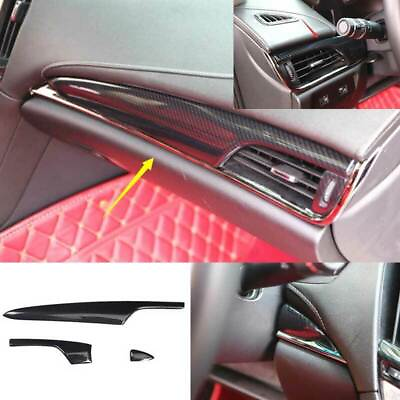 #ad Fit For Cadillac ATS 2013 2019 Carbon Fiber Central Console Dashboard Strip Trim $44.99