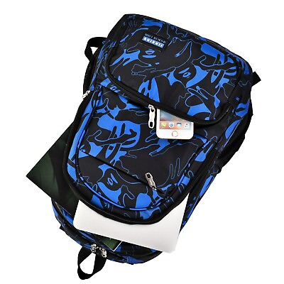 #ad Backpack for School Travel and Work with Padded Comfort Blue and Black $13.99