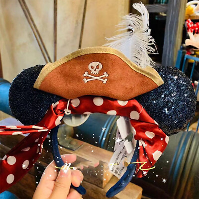 #ad Authentic Shanghai Disney Minnie Mouse Ear Headband Pirates of The Caribbean $39.99