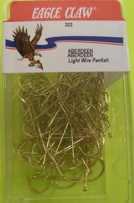 #ad Eagle Claw 202 #2 0 100Ct Gold Aberdeen Hooks $14.91