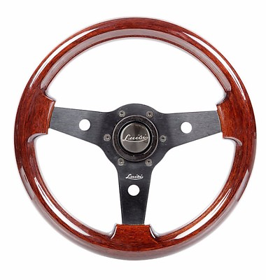#ad Luisi Italy Vintage Steering Wheel Imola Mahogany Wood Black Spokes 310mm #33102 $179.95