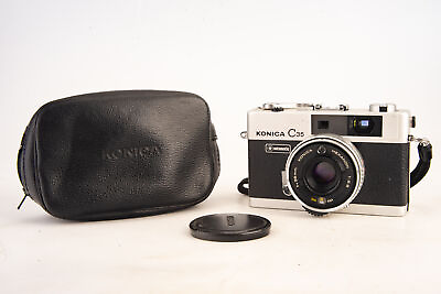 #ad Konica C35 Compact 35mm Film Rangefinder Camera with Hexanon 38mm amp; Case V29 $31.34