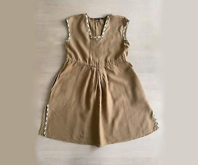 #ad Gudrun Sjoden Linen Dress with Pockets Size L Beige Summer Dress $73.55