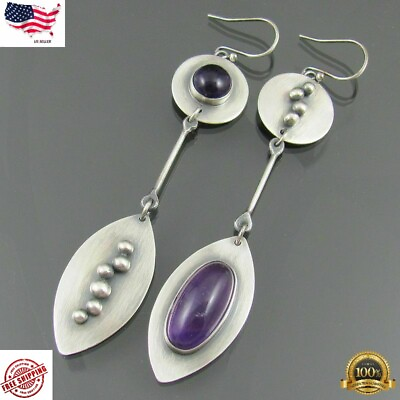 #ad 925 Silver Plated Ear Hook Earrings Drop Dangle Women Jewelry Gifts Simulated $3.64