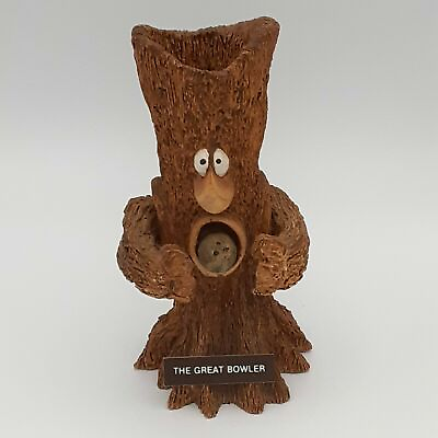 #ad Vintage The Great Bowler Funny Face Bowling Award Tree Figure Pen Pencil Holder $19.99