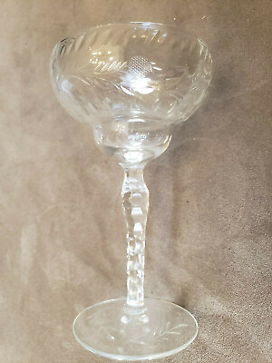 #ad Vintage Libbey Champagne Stemware Glass. Rock Shape crystal. 5.25 inches tall $28.00
