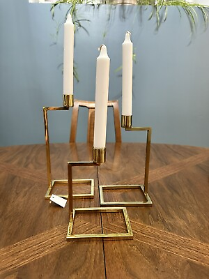 #ad CB2 Brass Candlesticks set of 3 $30.00