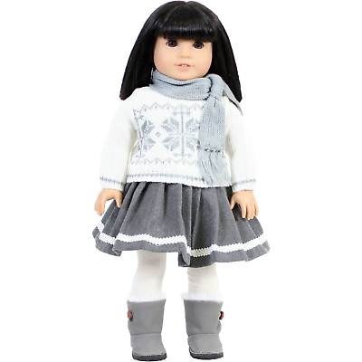 #ad Gray Snowflake Skirt Set 18quot; Doll Clothes for American Girl Dolls $16.95