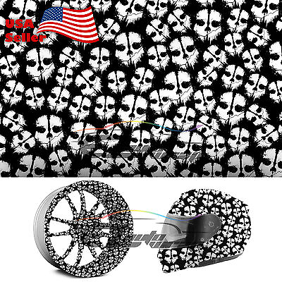 #ad 19quot;x38quot; Hydrographic Film Hydro Dipping Water Transfer Horror Skull Evil #17 $13.99