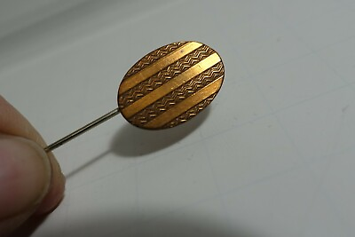 #ad JWL 103 ANTIQUE GOLD PLATED STICK PIN 2 1 2: LONG FACE OF PIN 3 4 X 1 2quot; $8.50