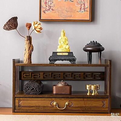 #ad Altar Meditation Table with Drawer Storage Bamboo Spiritual Altar TableRela... $171.99