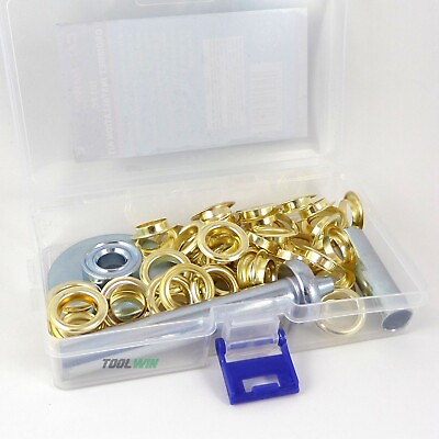 #ad Grommet Tool Kit with 100 1 2quot; Brass Coated Grommets $14.94