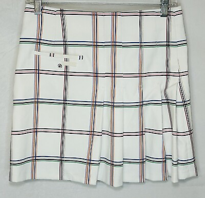 #ad Tory Burch Sport Women’s Size XS White Plaid Skirt $39.95
