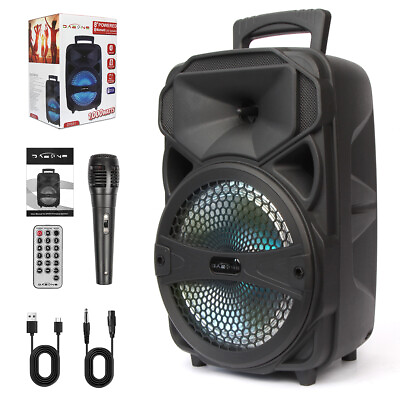 #ad Wireless Portable Party Speaker 8inch Bluetooth Loud Bass Sound w Remote Mic FM $32.99