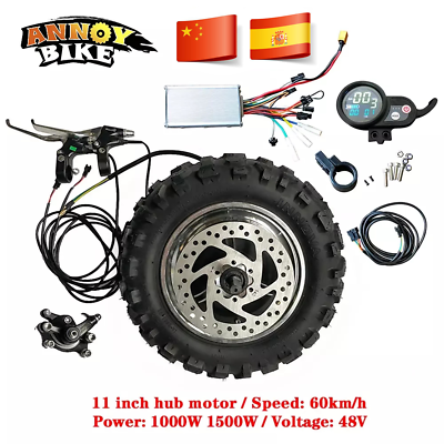 #ad 11 inch Electric Scooter Hub Motor Kit 48V1000W1500W Engine Conversion kit $360.93