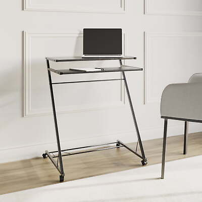#ad Portable Desk Rolling Laptop Cart Mobile Desk Storage Shelf with Casters Office $35.20