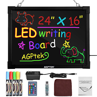 #ad 24quot; LED Message Board Illuminated Neon Writing Restaurant Hanging with Remote $47.99