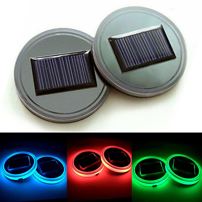 #ad 2x Universal LED Car Cup Holder Light Mat Pad Drink Coaster Auto Accessories $19.99