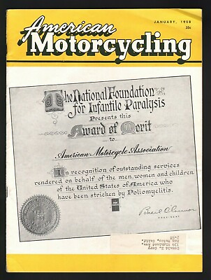 #ad 1958 January American Motorcycling Vintage Motorcycle Magazine $16.55