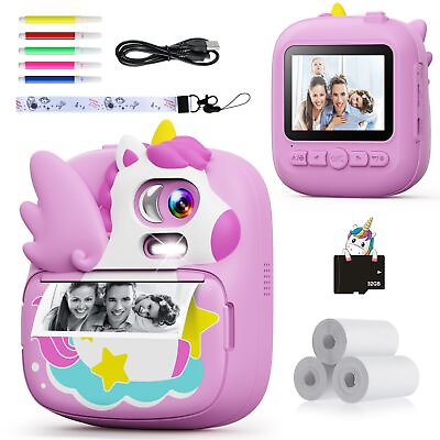 #ad CAMCLID Kids Camera Instant Print 12MP amp; 1080P Instant Camera for Kids with ... $53.32
