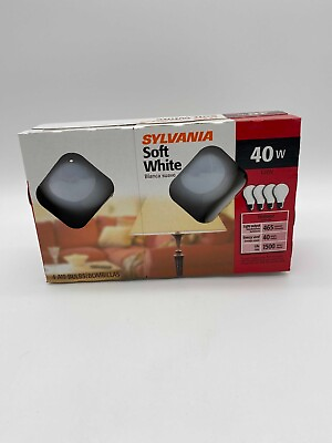 #ad NOS Sylvania Soft White 40w 4 Pack A19 Light Bulbs Made in the USA $12.00