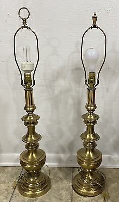 #ad Vintage Pair Of Stiffel Brass MCM Lamps Beautiful Working Condition $293.45
