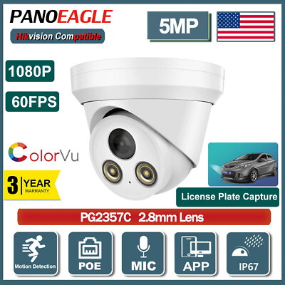 #ad US Hot 5MP Full Color License Plate Capture Camera 1080P 60FPS 2MP CCTV Outdoor $56.90