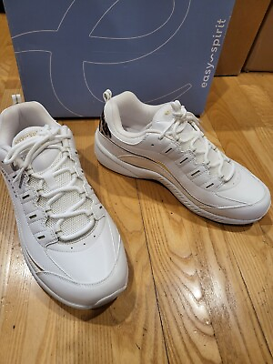 #ad Easy Spirit Romy Women#x27;s Walking Leather Shoe White Natural Size 8.5 WW $65.00