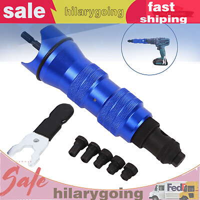 #ad Electric Rivet Nut Gun Adapter Cordless Riveting Tool Insert Nut Drill Tool Kit $37.05