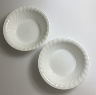 #ad Corelle WHITE SWIRL Two Cereal Bowls $12.00