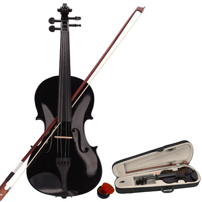 #ad Premium Black Acoustic Violin Pack 4 4 with Case Bow and Rosin $65.70