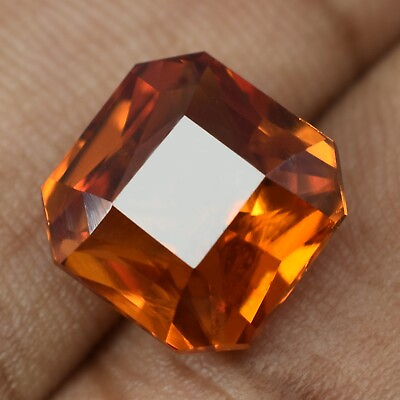 #ad Rare Orange Sapphire Square Cut 10.85 Ct Natural CERTIFIED Loose Gemstone $19.41