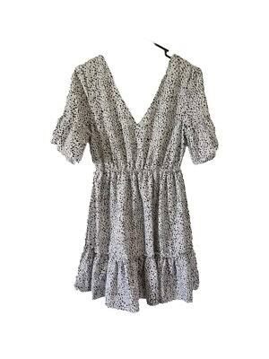 #ad Tiered Mini Dress Size S M Flutter Sleeves Open Back Festival Hippie Boho NO TAG $14.99