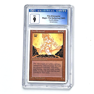 #ad CGC 9 1995 Magic: The Gathering 4th Edition Fire Elemental. Brand New. Mint. $130.00