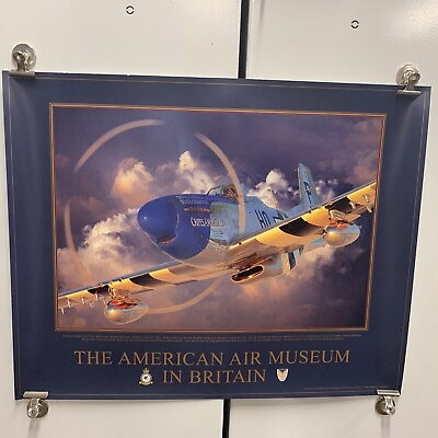 #ad The American Air Museum in Britain Poster P 51D Mustang A#x27;Mighty 3#x27;rd 16quot;x20quot; $12.97