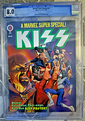 #ad Marvel Super Special #5 Kiss comic CGC 8.0 with Poster $150.00