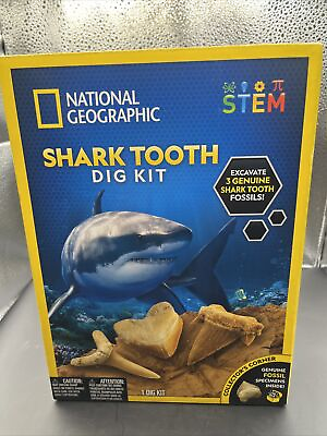 #ad National Geographic STEM Series Shark Tooth Dig Kit Science Set for Kids $14.00