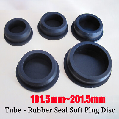 #ad Rubber Stopper Seal Soft Plug Disc 100mm 202mm Steel Pipe Water Pipe Cap Black $8.99