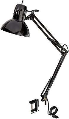 #ad Globe Electric 56963 32quot; Multi Joint Desk Lamp Metal Clamp Black On Off Ro... $27.73