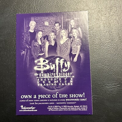 #ad Jb5c Buffy The Vampire Slayer Season 1 1998 On A Piece Of The Show Card Promo $1.99