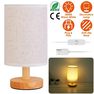 #ad Modern USB Table Lamps Beside Nightstand Lamp Portable Lantern Fabric Lamp Warm $14.91