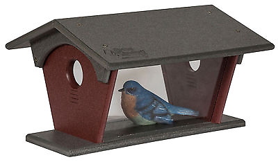 #ad BLUE BIRD FEEDER Large HANGING Deluxe Covered Recycled Poly USA AMISH HANDMADE $159.97
