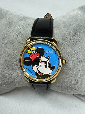#ad RARE Ladies Disney JAZ Y481 X064 Gold Tone Mickey Mouse Quartz Watch New Battery $32.78
