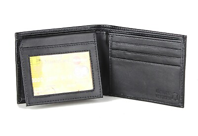 #ad Mens Genuine Leather Wallet Bifold ID Credit Card Holder Window Billfold License $8.45