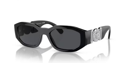 #ad VERSACE VE4361 542287 Black Dark Grey 53mm Sunglasses $139.95