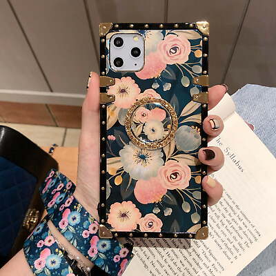 #ad For Samsung Note 20 S10 S20 Flower Bling Diamond Ring Bracket Phone Case Lanyard $8.99