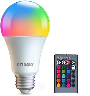 #ad RGB Color Changing Light Bulbs with RemoteRGBW LED Light Bulbs9W Warm White 6... $13.35