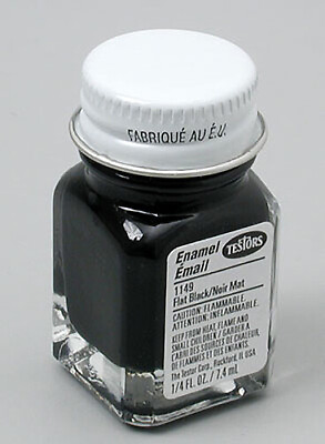 #ad Testors 1 4 oz Flat Black Enamel Model Paint 1149TT $3.59