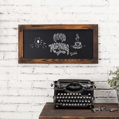 #ad 12 X 25 Inch Wall Mounted Erasable Chalkboard with Dark Brown Wood Frame $44.99